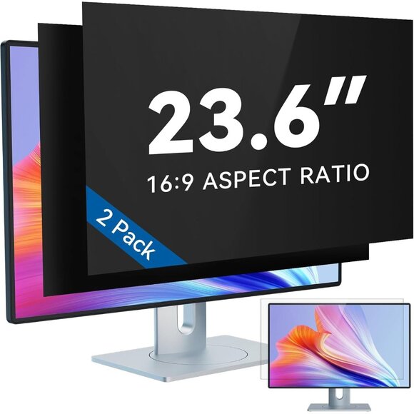 2-Pack 23.6 Computer Privacy Screen Filter 16:9 Widescreen Monitor Blue Light - Picture 1 of 8